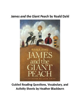 Preview of James and the Giant Peach Questions, Vocabulary, and Activity Sheets