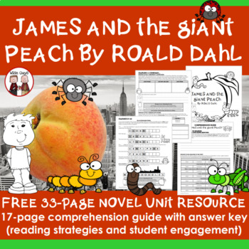 Preview of James and the Giant Peach Novel Study Unit