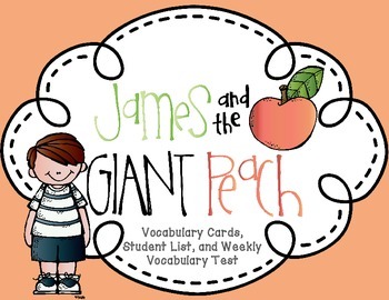 Preview of James and the Giant Peach Roald Dahl Complete Novel Vocabulary Unit