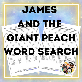 Preview of James and the Giant Peach Word Search