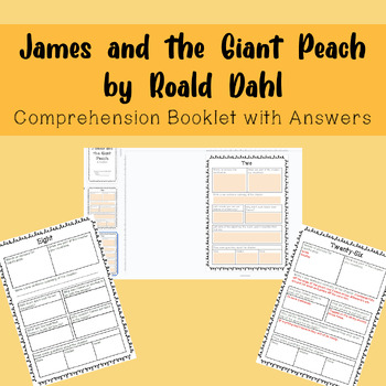 Preview of James and the Giant Peach by Roald Dahl - Comprehension Booklet plus Digital