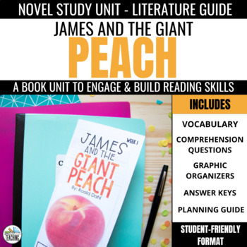 Preview of James & the Giant Peach Novel Study: Comprehension Questions & Activities