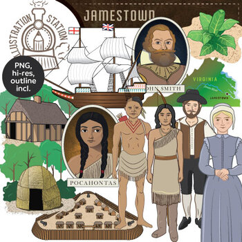 Preview of Jamestown Colony Clip Art, American History Clipart
