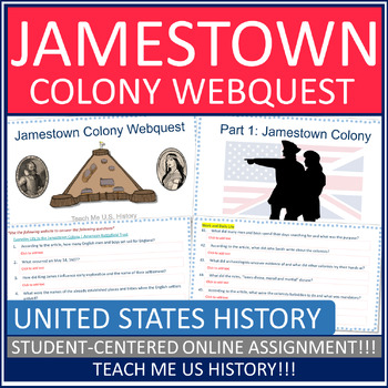 Preview of Jamestown Colony United States History Webquest Printable or Google Slides