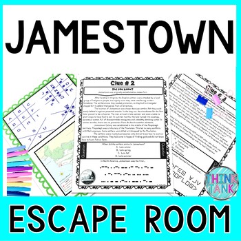 Preview of Jamestown ESCAPE ROOM Activity! Reading Comprehension Passages