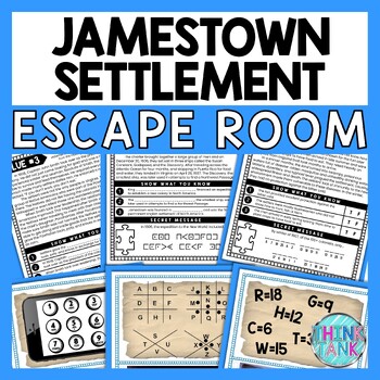 Jamestown ESCAPE ROOM - Reading Comprehension Activity - 13 Colonies