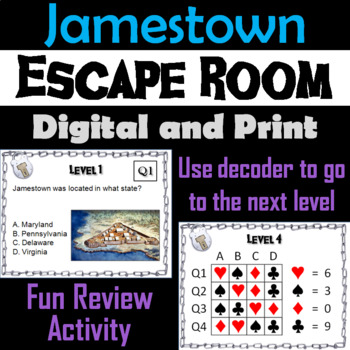 Preview of Jamestown Colony Activity Escape Room