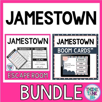 Preview of Jamestown Escape Room and Boom Cards™ BUNDLE