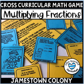 Preview of Multiply Mixed Numbers Game Jamestown Colony 5th Grade Fractions