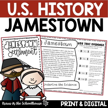 Preview of Jamestown Colony Activity and Worksheets | U.S. History