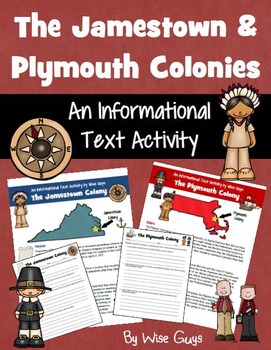 Preview of Jamestown and Plymouth Informational Text Activities