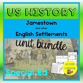 Preview of Jamestown and other English Settlements Unit Spec. Ed Adapted Leveled Books