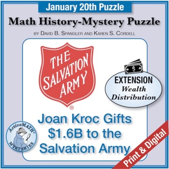 Preview of Jan. 20 Math & Financial Literacy: Joan Kroc Gifts $1.6B to the Salvation Army