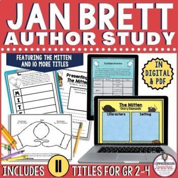 Preview of Jan Brett Author Study Book Companion Guides Winter Literacy Bundle
