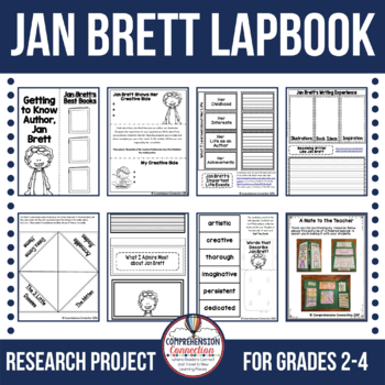 Preview of Jan Brett Lapbook, Jan Brett Research, Jan Brett Author Study