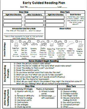 Preview of Jan Richardson Adapted Guided Reading Template Combo