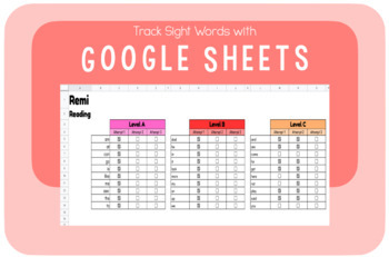 Preview of Jan Richardson Sight Word Testing (Levels A - I) with Google Sheets