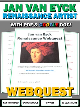 Preview of Jan van Eyck Renaissance Artist - Webquest with Key (Google Doc Included)