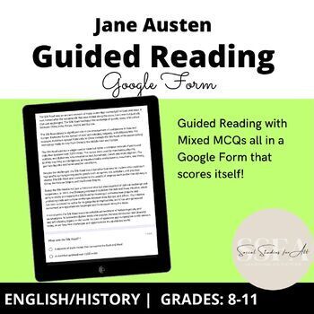 Preview of Jane Austen Guided/Close Reading Google Form