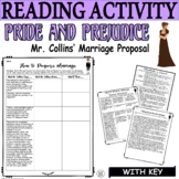 Jane Austen Pride and Prejudice Analysis Activity Reading Worksheets PDF