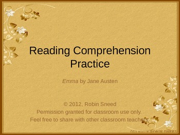Preview of Jane Austen's Emma: Reading Comprehension Practice (PowerPoint)