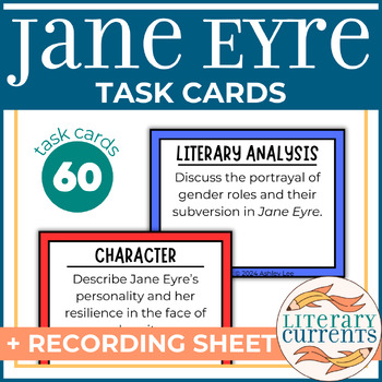 Preview of Jane Eyre | Brontë | Analysis Task Cards and Response Sheet | AP Lit HS ELA