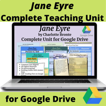 Preview of Jane Eyre Complete Unit for Google Drive & Distance Learning