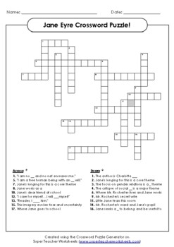 Preview of Jane Eyre Crossword Puzzle!