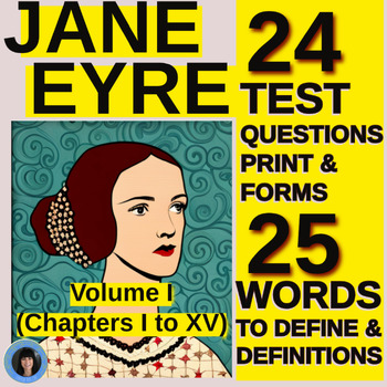 Preview of Jane Eyre | Jane Eyre test, vocabulary, reading comprehension, AP Literature