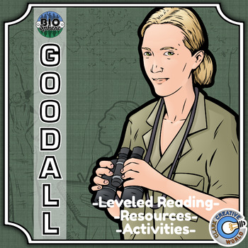Preview of Jane Goodall Biography - Reading, Digital INB, Slides & Activities