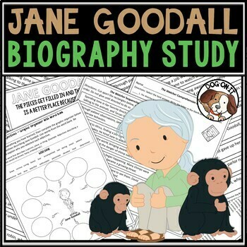 Preview of Jane Goodall The Watcher and Me Jane Biography Activities Book Companions