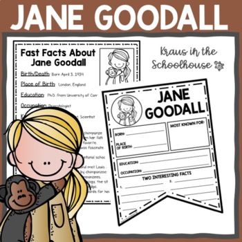 Preview of Jane Goodall Biography Unit