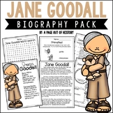 Jane Goodall Biography Unit Pack Womens History