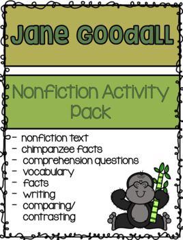 Preview of Jane Goodall - Biography/Women's History/Nonfiction/Chimpanzees