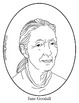 Jane Goodall Clip Art, Coloring Page or Mini Poster by Cordial Clips