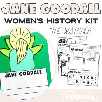 Preview of Jane Goodall Craft and Activities | Womens History Month