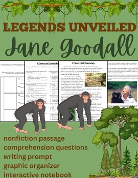 Preview of Women's History Month - Jane Goodall: Nonfiction Article with Writing Prompt