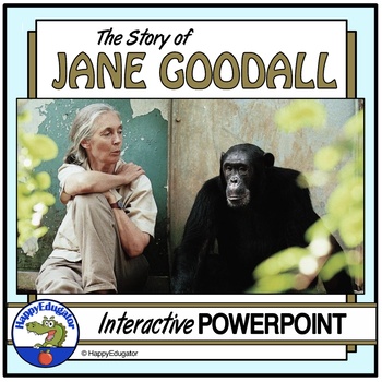 Preview of Jane Goodall PowerPoint and Quiz - Women's History Month