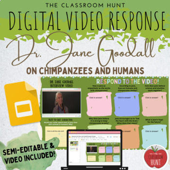 Preview of Jane Goodall Student Activity for Google Slides - Writing Response to Interview