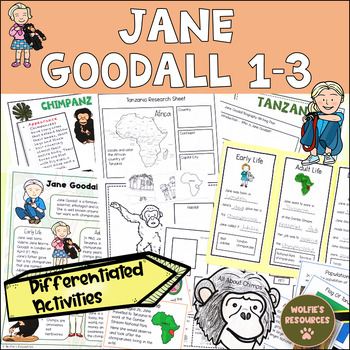 Preview of Jane Goodall Unit - Biography - Women's History Month - Scientist - Grades 1 - 3