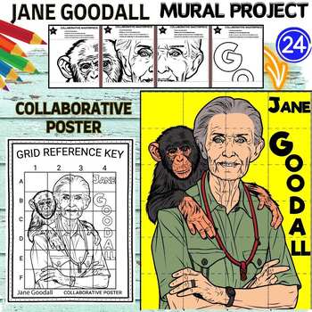 Preview of Jane Goodall collaboration poster Mural project Women’s History Month Craft