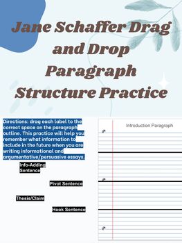 Preview of Jane Schaffer Drag and Drop Paragraph Format Practice