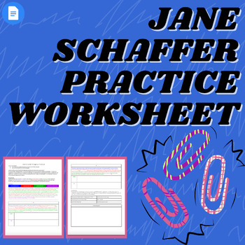 Preview of Jane Schaffer Paragraph Practice Worksheet