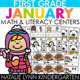 January 1st Grade Centers Low Prep Winter Math and Literac