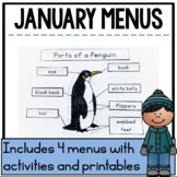 January 1st Grade Morning Work | Homework Menus