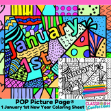 January 1st New Year Coloring Page Fun New Year Pop Art Co
