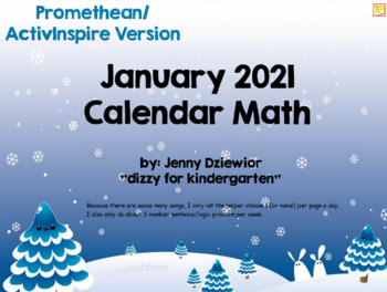 Preview of January 2021 Calendar for the Promethean Board (ActivBoard)