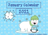 January 2021 Activboard Morning Calendar Activities