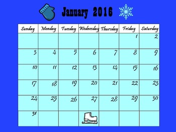 Preview of January 2016 Calendar