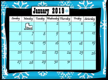 Preview of January 2019 Calendar